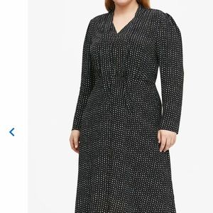 Banana Republic Polka Dot Tie-Neck Dress NWT